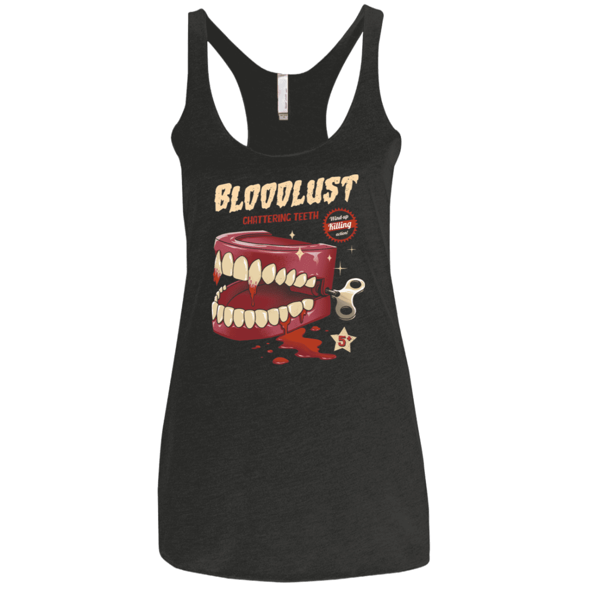 T-Shirts Vintage Black / X-Small Wind-Up Killer Teeth Women's Triblend Racerback Tank