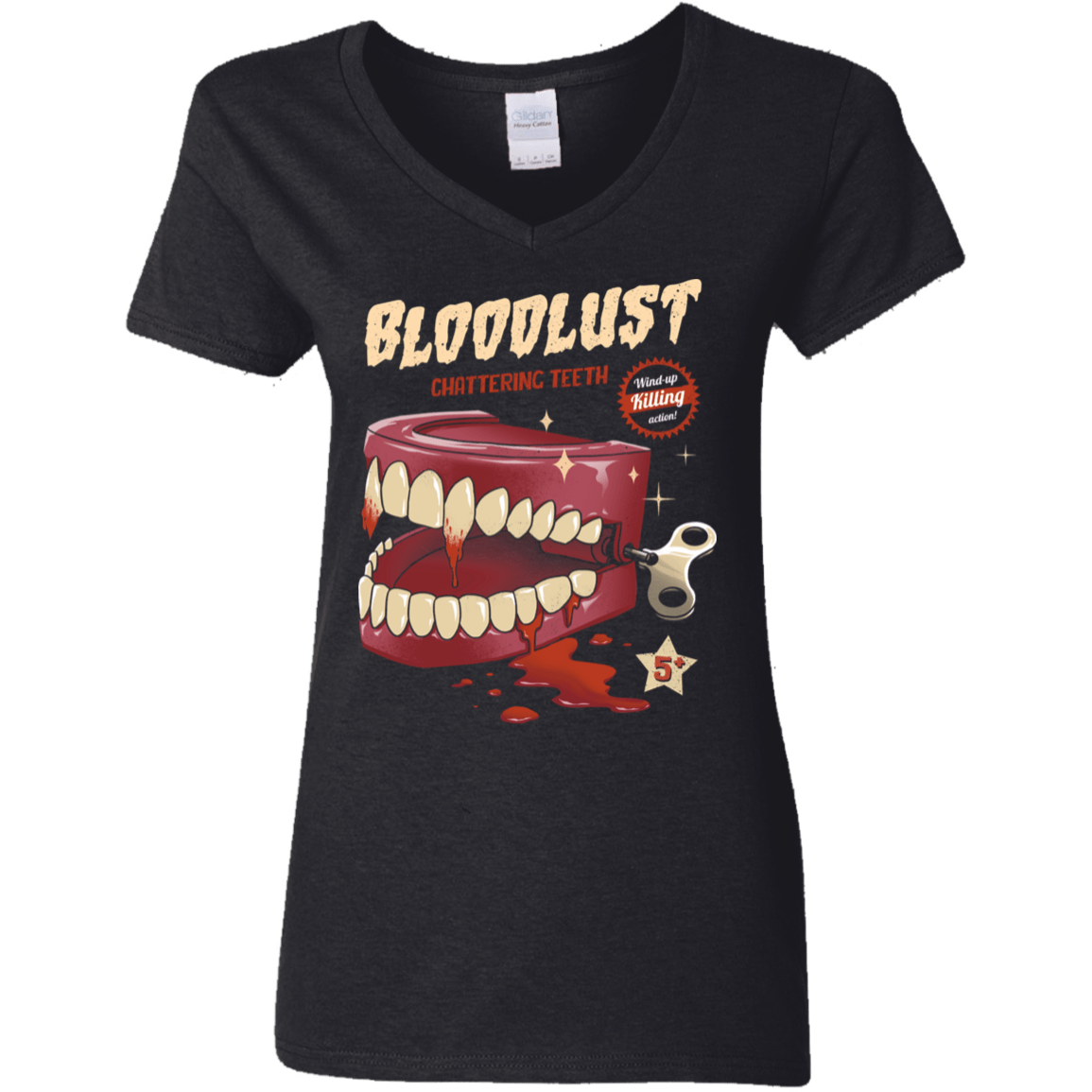 T-Shirts Black / S Wind-Up Killer Teeth Women's V-Neck T-Shirt