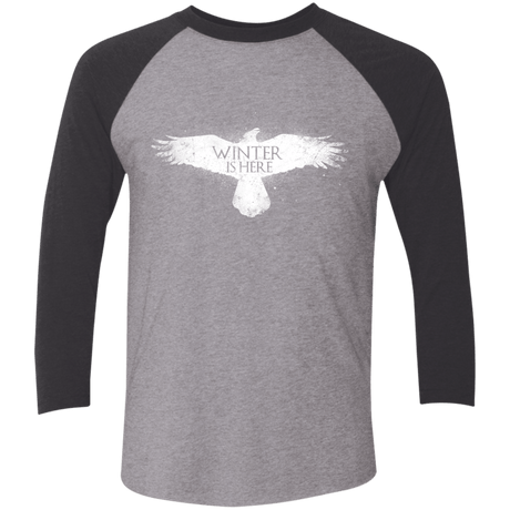 T-Shirts Premium Heather/ Vintage Black / X-Small Winter is here Men's Triblend 3/4 Sleeve