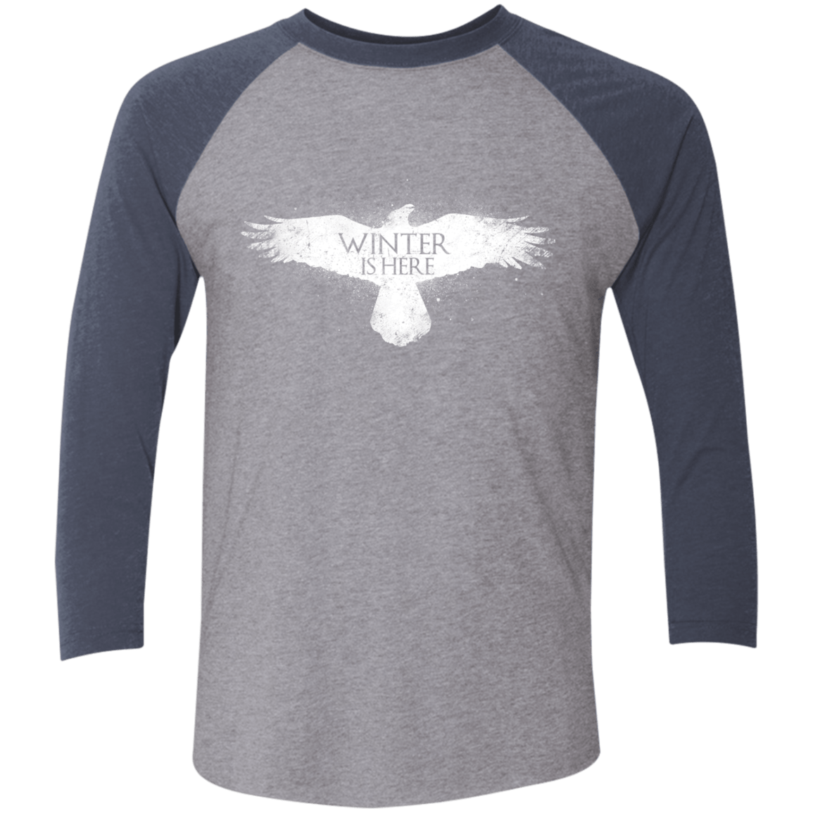 T-Shirts Premium Heather/ Vintage Navy / X-Small Winter is here Men's Triblend 3/4 Sleeve