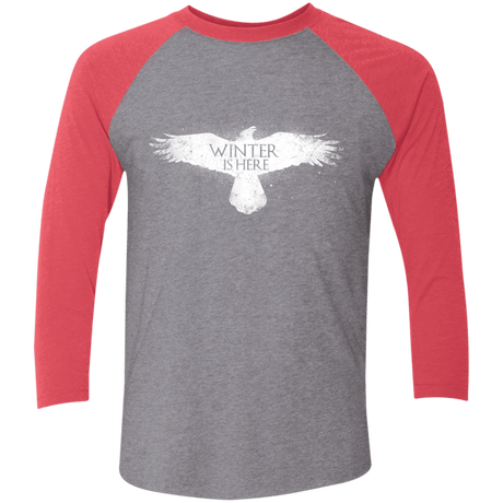 T-Shirts Premium Heather/ Vintage Red / X-Small Winter is here Men's Triblend 3/4 Sleeve