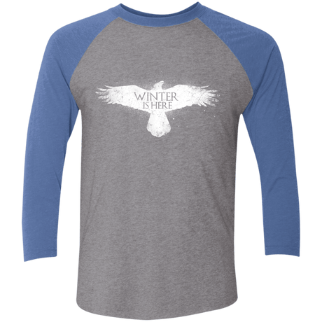 T-Shirts Premium Heather/ Vintage Royal / X-Small Winter is here Men's Triblend 3/4 Sleeve