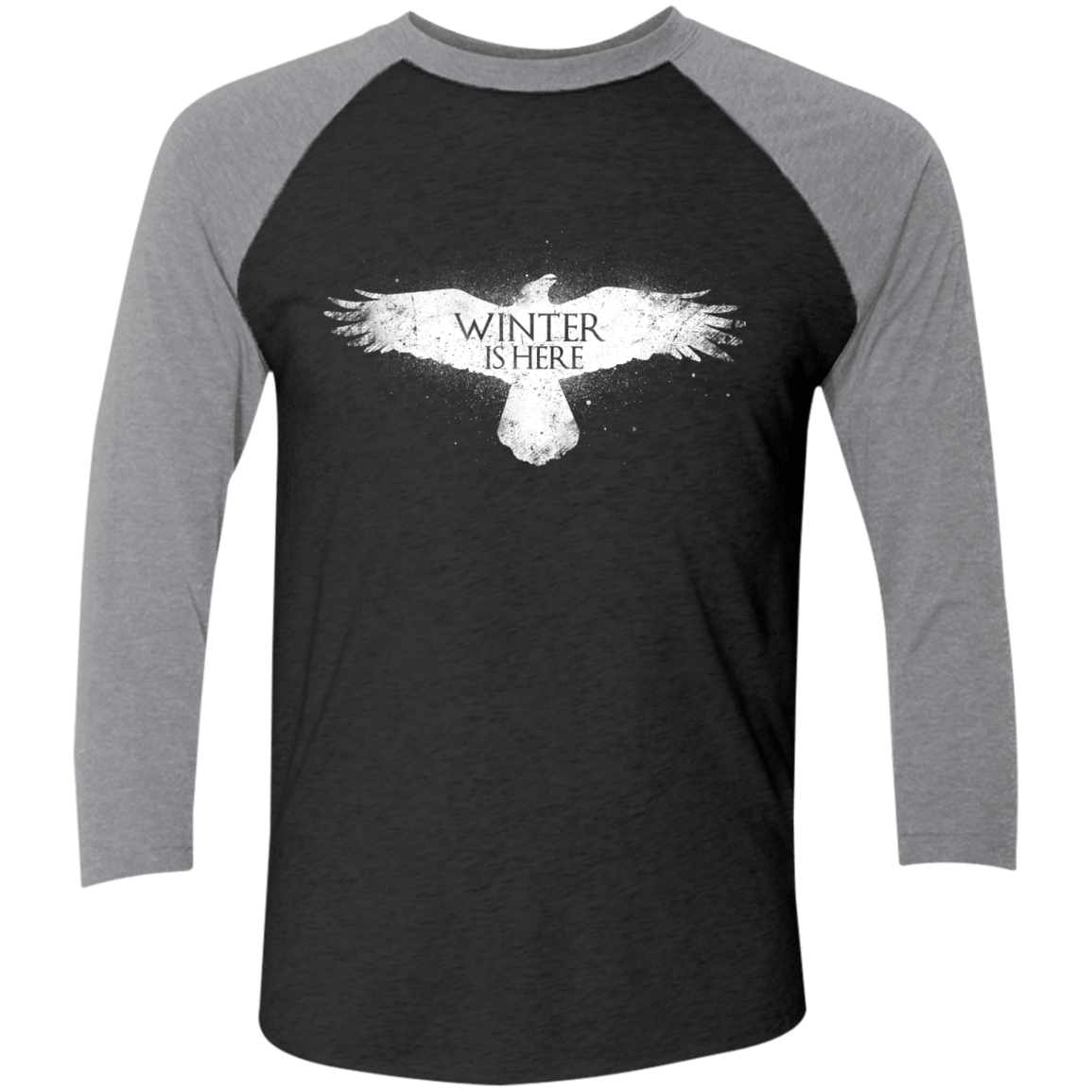 T-Shirts Vintage Black/Premium Heather / X-Small Winter is here Men's Triblend 3/4 Sleeve
