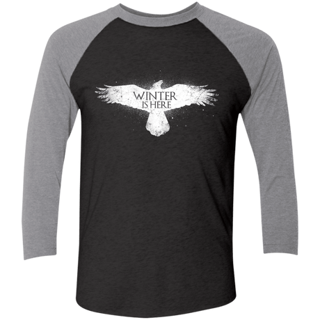 T-Shirts Vintage Black/Premium Heather / X-Small Winter is here Men's Triblend 3/4 Sleeve