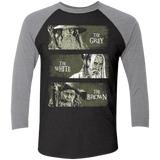 T-Shirts Vintage Black/Premium Heather / X-Small Wizards of Middle Earth Men's Triblend 3/4 Sleeve