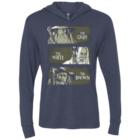 T-Shirts Vintage Navy / X-Small Wizards of Middle Earth Triblend Long Sleeve Hoodie Tee