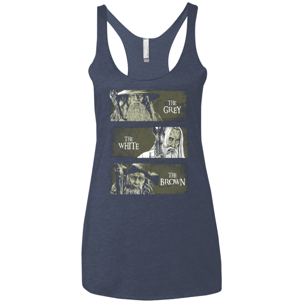 T-Shirts Vintage Navy / X-Small Wizards of Middle Earth Women's Triblend Racerback Tank