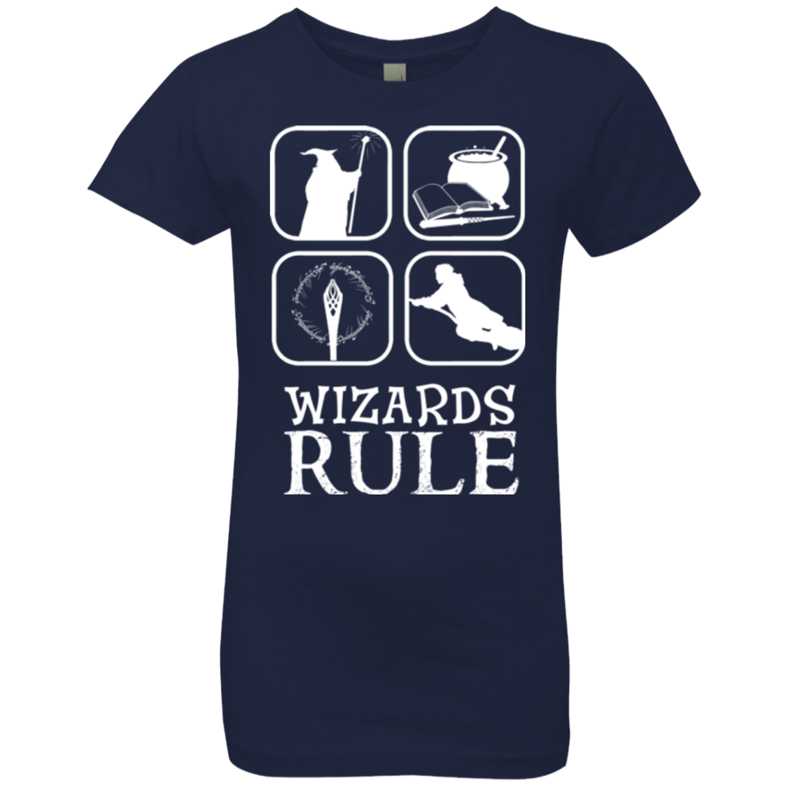 T-Shirts Midnight Navy / YXS Wizards Rule Girls Premium T-Shirt