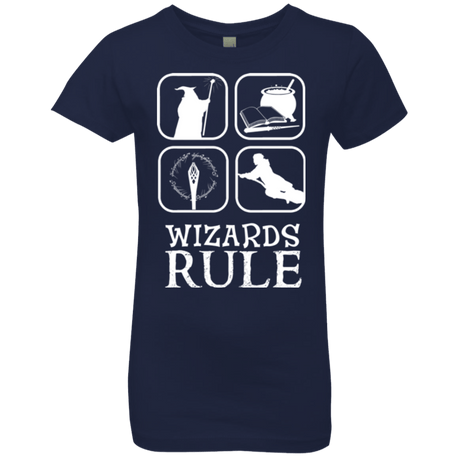 T-Shirts Midnight Navy / YXS Wizards Rule Girls Premium T-Shirt