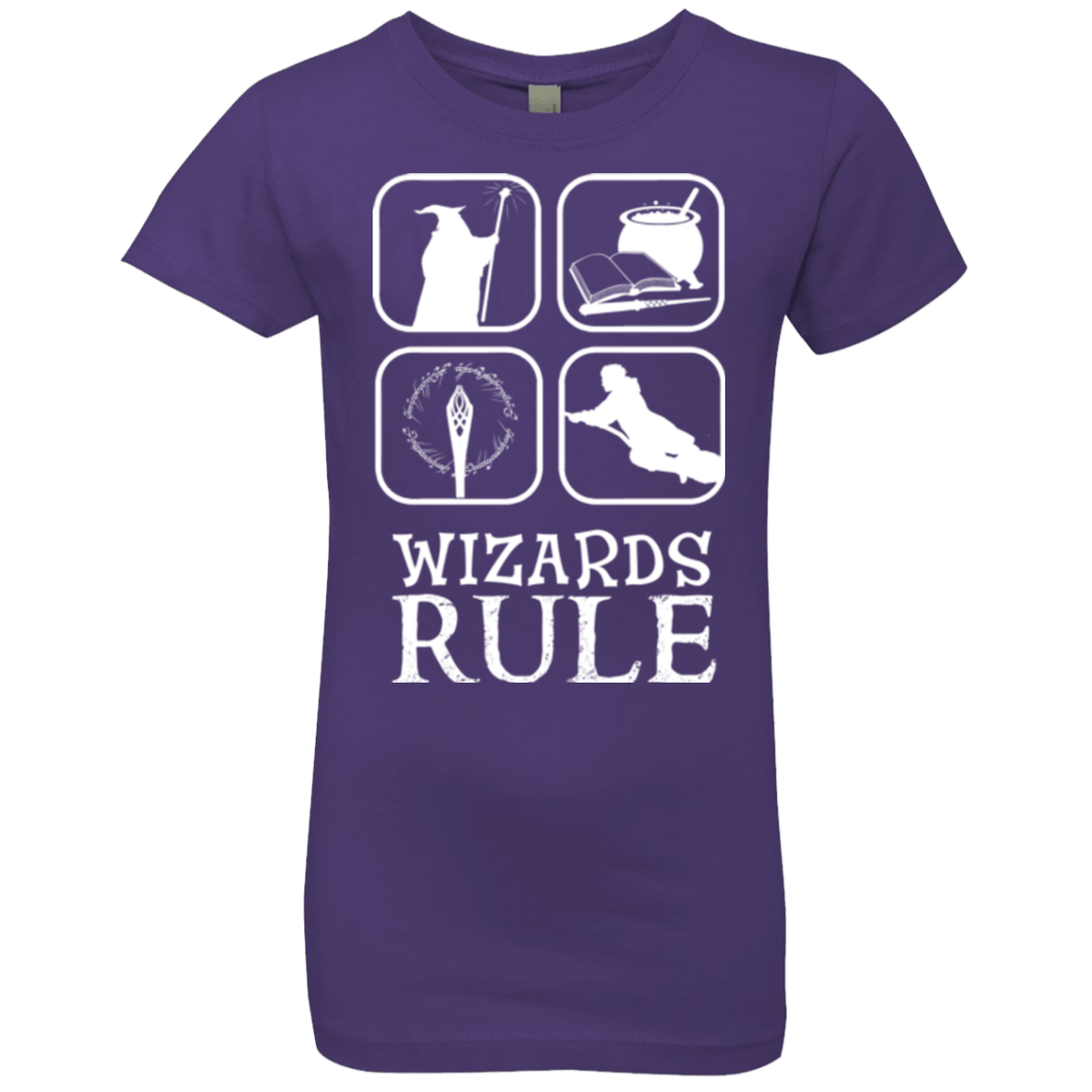 T-Shirts Purple Rush / YXS Wizards Rule Girls Premium T-Shirt