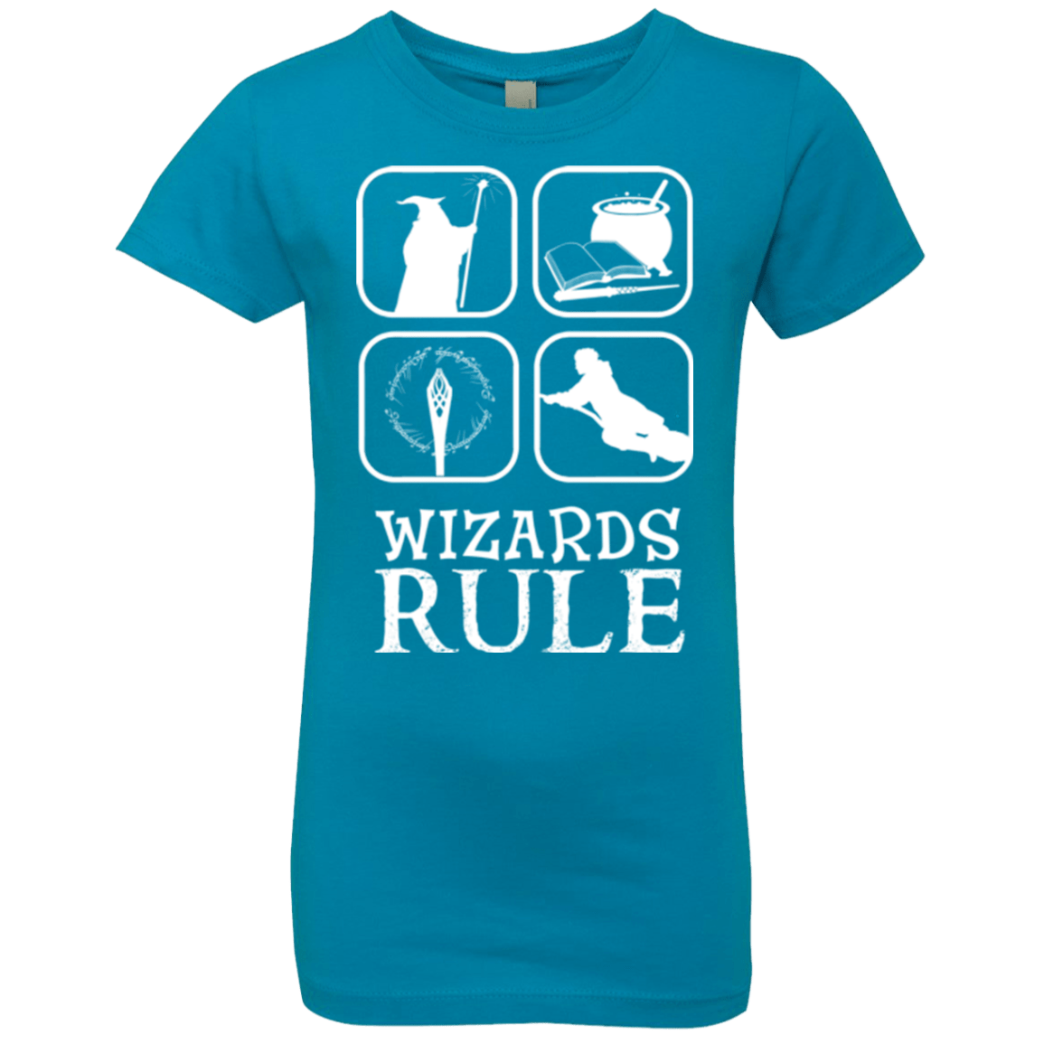 T-Shirts Turquoise / YXS Wizards Rule Girls Premium T-Shirt