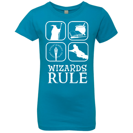 T-Shirts Turquoise / YXS Wizards Rule Girls Premium T-Shirt