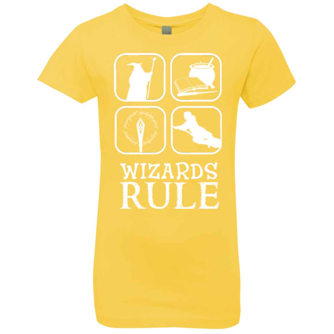 T-Shirts Vibrant Yellow / YXS Wizards Rule Girls Premium T-Shirt
