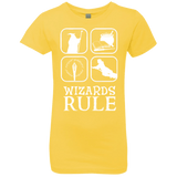 T-Shirts Vibrant Yellow / YXS Wizards Rule Girls Premium T-Shirt