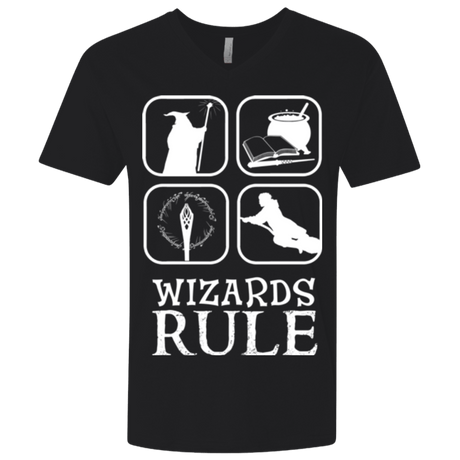 T-Shirts Black / X-Small Wizards Rule Men's Premium V-Neck