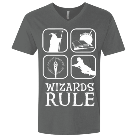 T-Shirts Heavy Metal / X-Small Wizards Rule Men's Premium V-Neck