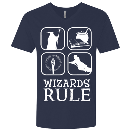 T-Shirts Midnight Navy / X-Small Wizards Rule Men's Premium V-Neck