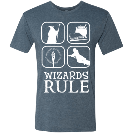 T-Shirts Indigo / Small Wizards Rule Men's Triblend T-Shirt