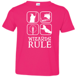 T-Shirts Hot Pink / 2T Wizards Rule Toddler Premium T-Shirt