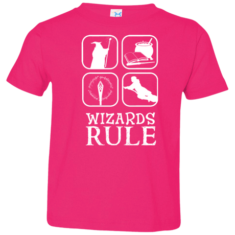 T-Shirts Hot Pink / 2T Wizards Rule Toddler Premium T-Shirt