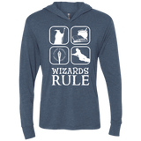 T-Shirts Indigo / X-Small Wizards Rule Triblend Long Sleeve Hoodie Tee