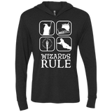 T-Shirts Vintage Black / X-Small Wizards Rule Triblend Long Sleeve Hoodie Tee