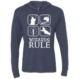 T-Shirts Vintage Navy / X-Small Wizards Rule Triblend Long Sleeve Hoodie Tee