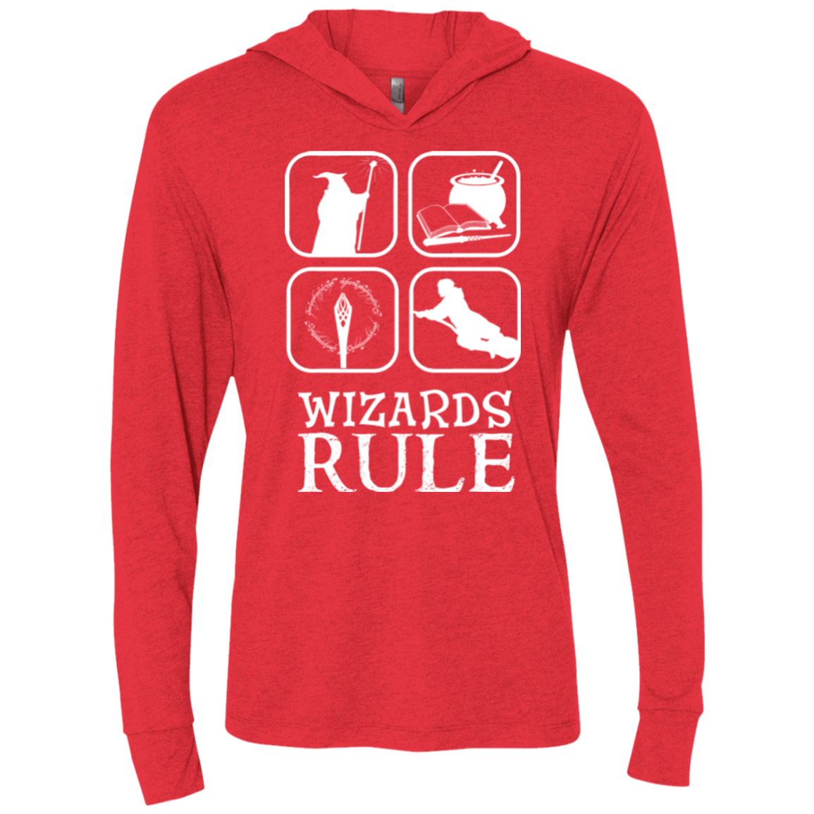 T-Shirts Vintage Red / X-Small Wizards Rule Triblend Long Sleeve Hoodie Tee