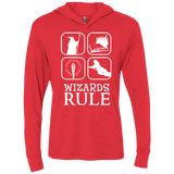T-Shirts Vintage Red / X-Small Wizards Rule Triblend Long Sleeve Hoodie Tee