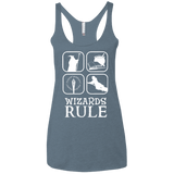 T-Shirts Indigo / X-Small Wizards Rule Women's Triblend Racerback Tank