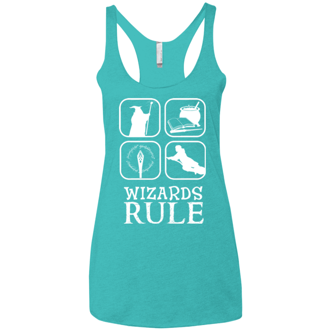 T-Shirts Tahiti Blue / X-Small Wizards Rule Women's Triblend Racerback Tank