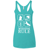 T-Shirts Tahiti Blue / X-Small Wizards Rule Women's Triblend Racerback Tank