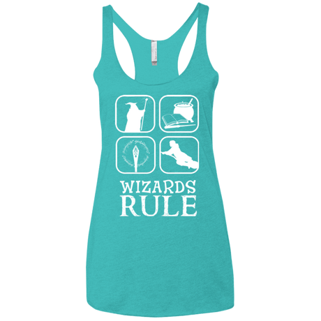 T-Shirts Tahiti Blue / X-Small Wizards Rule Women's Triblend Racerback Tank