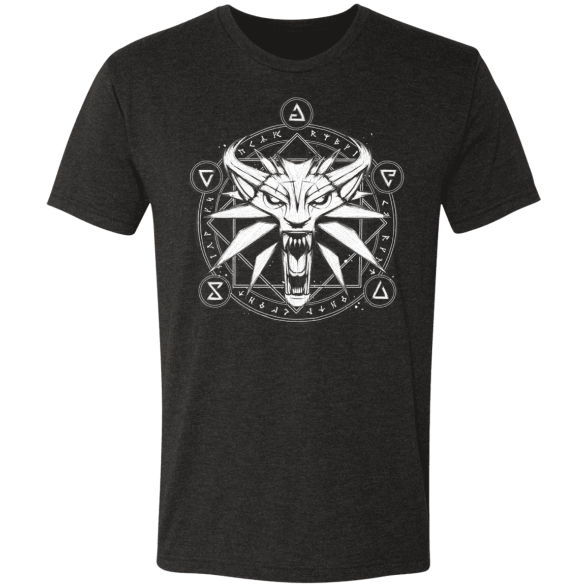 T-Shirts Vintage Black / S Wolf Medallion Men's Triblend T-Shirt