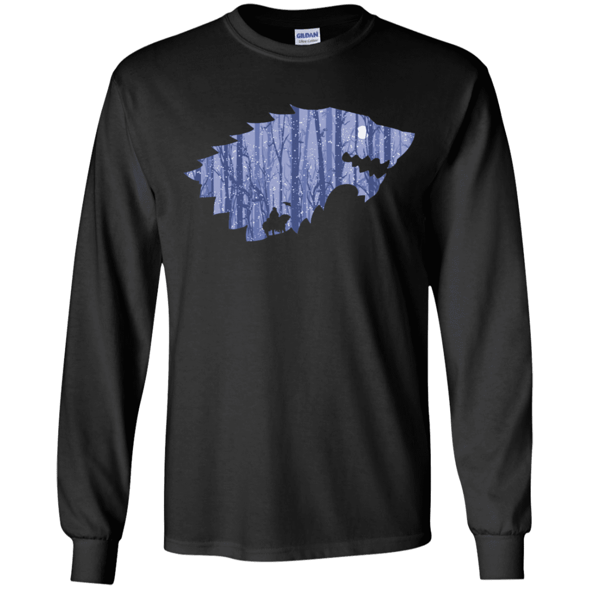 T-Shirts Black / YS Wolf Of Winter Youth Long Sleeve T-Shirt