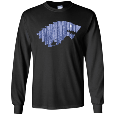 T-Shirts Black / YS Wolf Of Winter Youth Long Sleeve T-Shirt
