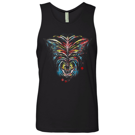 T-Shirts Black / S Wolf Stencil Men's Premium Tank Top