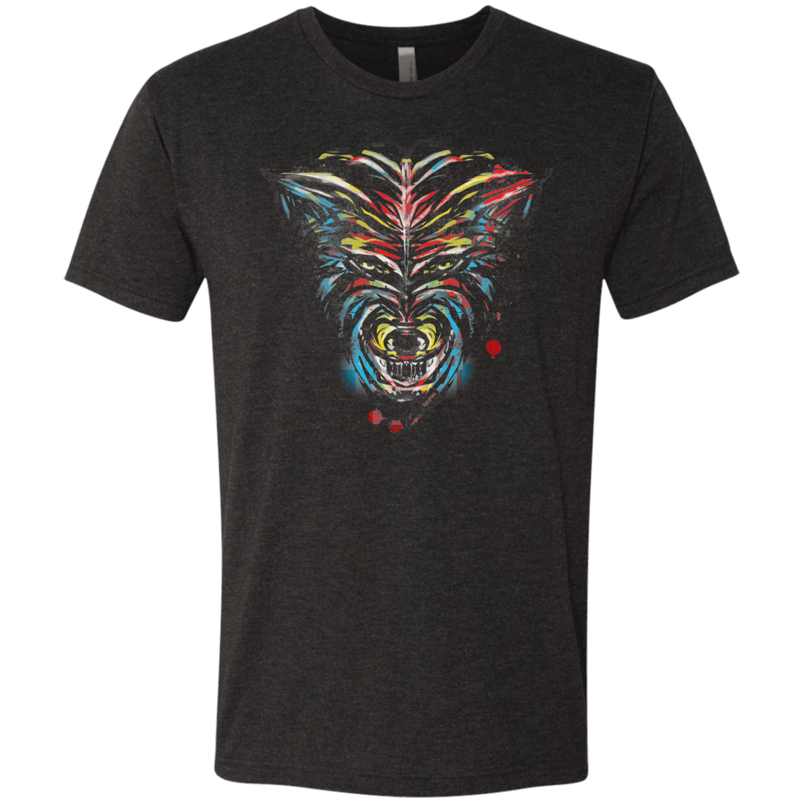 T-Shirts Vintage Black / S Wolf Stencil Men's Triblend T-Shirt