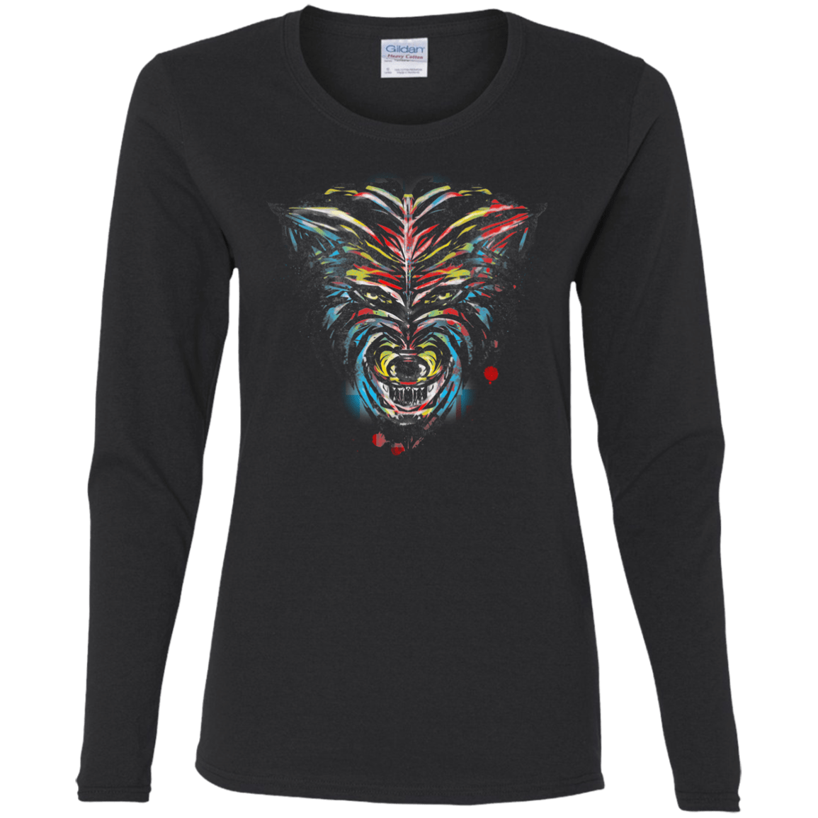 Wolf Stencil Women's Long Sleeve T-Shirt