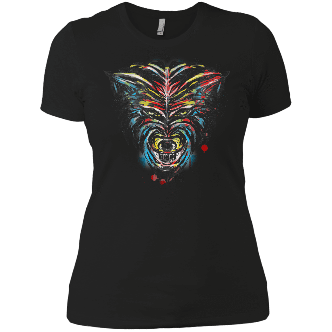 T-Shirts Black / X-Small Wolf Stencil Women's Premium T-Shirt