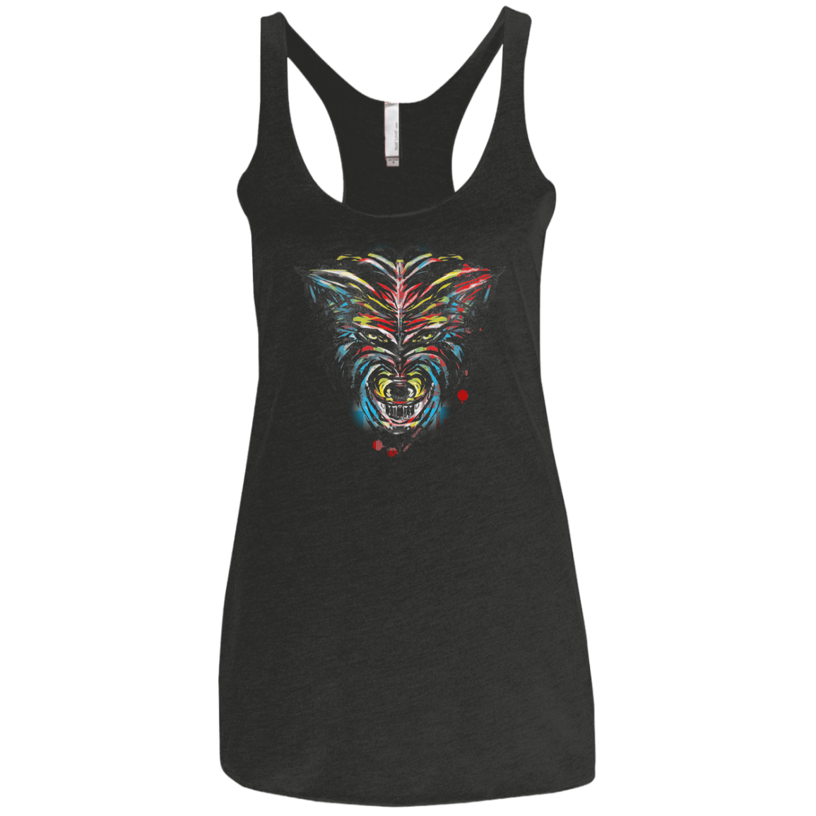 Wolf Stencil Women's Triblend Racerback Tank