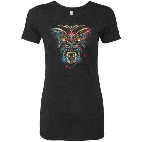 T-Shirts Vintage Black / S Wolf Stencil Women's Triblend T-Shirt