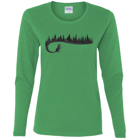 T-Shirts Irish Green / S Wolf Tail Women's Long Sleeve T-Shirt