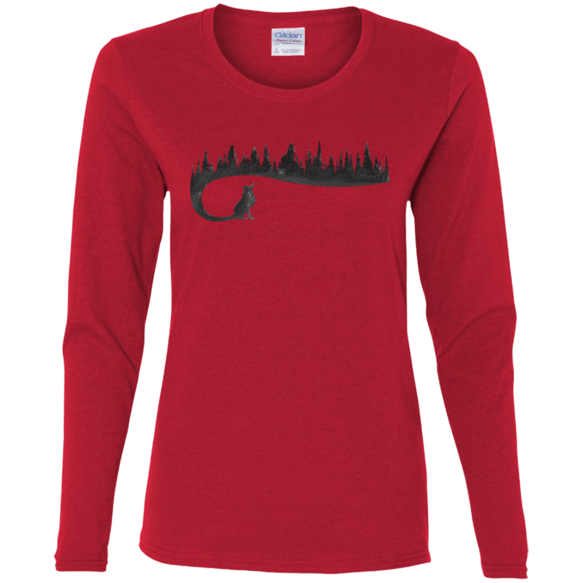 T-Shirts Red / S Wolf Tail Women's Long Sleeve T-Shirt