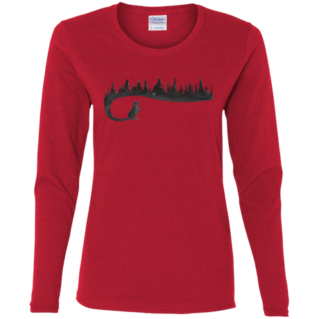 T-Shirts Red / S Wolf Tail Women's Long Sleeve T-Shirt