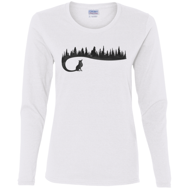T-Shirts White / S Wolf Tail Women's Long Sleeve T-Shirt