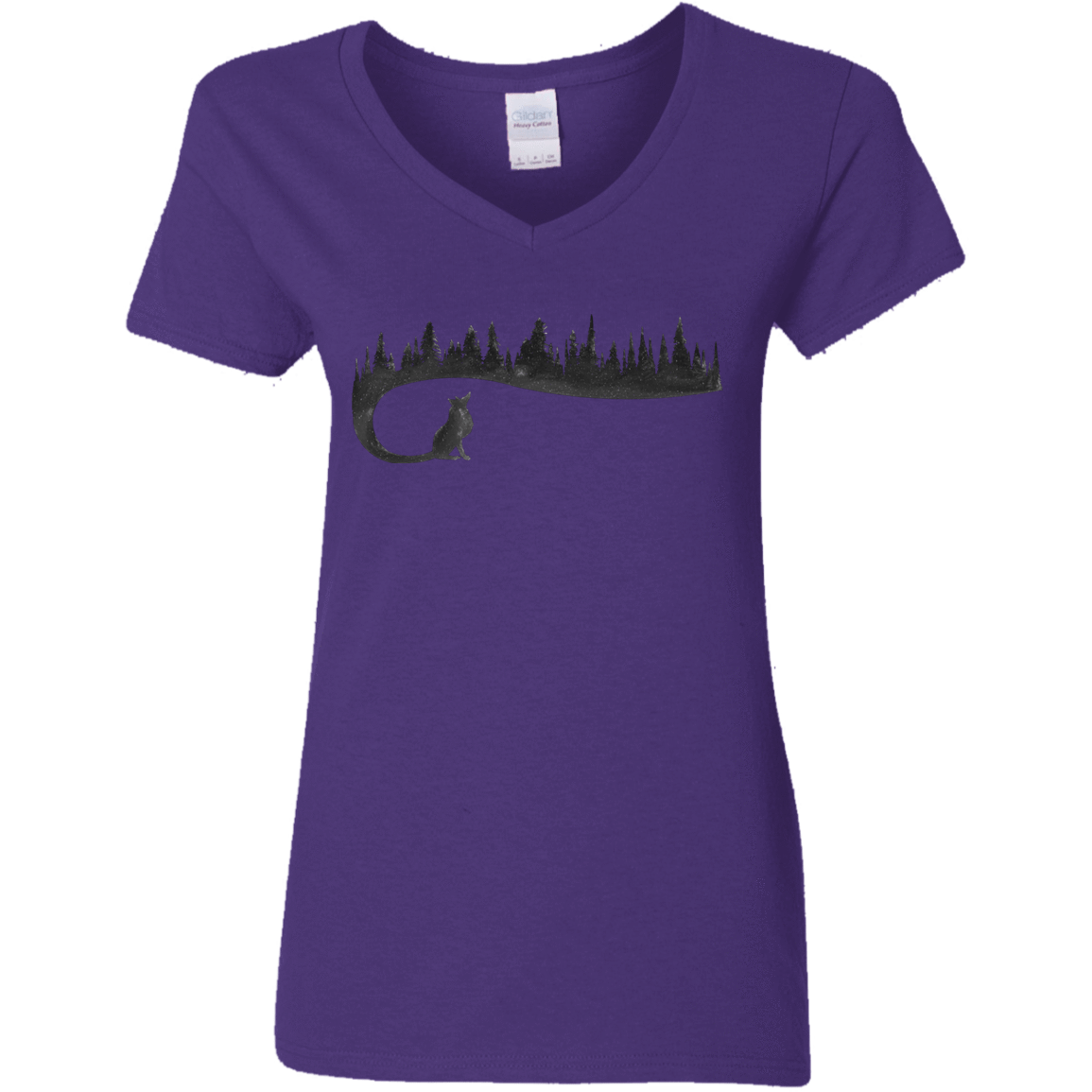 T-Shirts Purple / S Wolf Tail Women's V-Neck T-Shirt