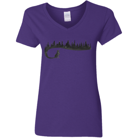 T-Shirts Purple / S Wolf Tail Women's V-Neck T-Shirt