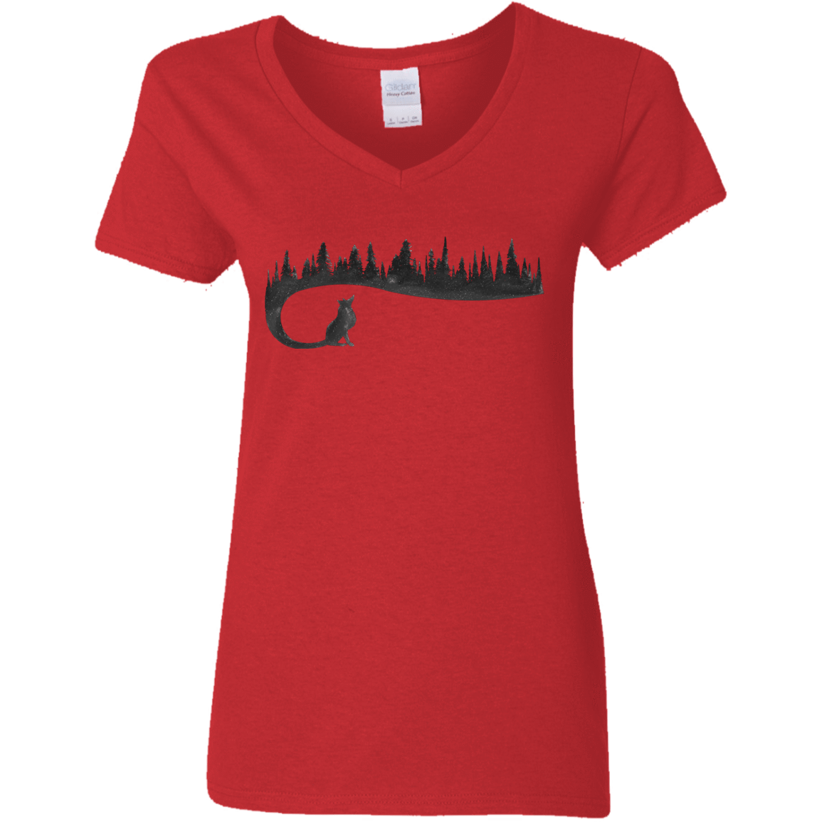 T-Shirts Red / S Wolf Tail Women's V-Neck T-Shirt