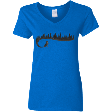 T-Shirts Royal / S Wolf Tail Women's V-Neck T-Shirt